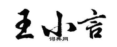 胡问遂王小言行书个性签名怎么写