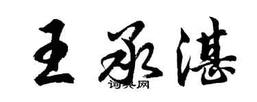 胡问遂王承湛行书个性签名怎么写