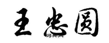 胡问遂王忠圆行书个性签名怎么写