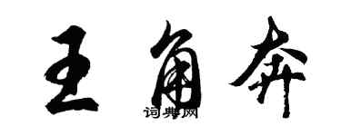 胡问遂王角奔行书个性签名怎么写