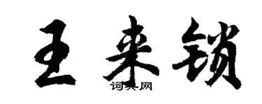 胡问遂王来锁行书个性签名怎么写
