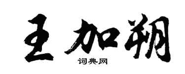 胡问遂王加朔行书个性签名怎么写