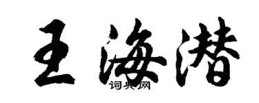 胡问遂王海潜行书个性签名怎么写