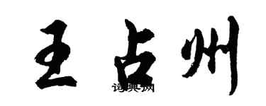 胡问遂王占州行书个性签名怎么写