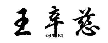 胡问遂王辛慈行书个性签名怎么写