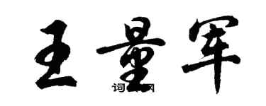 胡问遂王量军行书个性签名怎么写