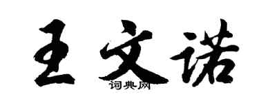 胡问遂王文诺行书个性签名怎么写