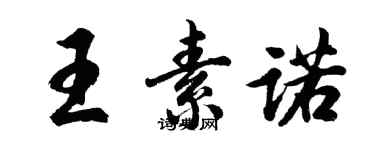 胡问遂王素诺行书个性签名怎么写
