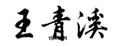 胡问遂王青溪行书个性签名怎么写