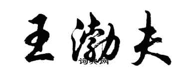 胡问遂王渤夫行书个性签名怎么写