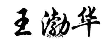 胡问遂王渤华行书个性签名怎么写