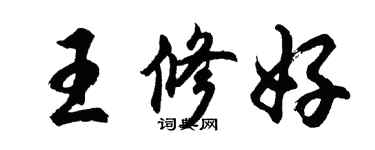 胡问遂王修好行书个性签名怎么写