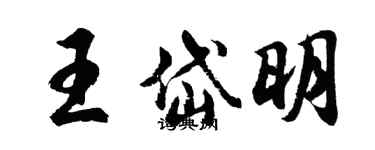 胡问遂王岱明行书个性签名怎么写