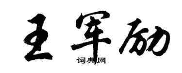 胡问遂王军励行书个性签名怎么写