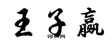 胡问遂王子赢行书个性签名怎么写