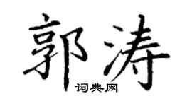 丁谦郭涛楷书个性签名怎么写