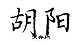 丁谦胡阳楷书个性签名怎么写