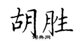 丁谦胡胜楷书个性签名怎么写