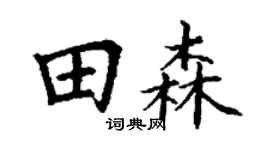 丁谦田森楷书个性签名怎么写