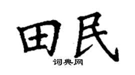 丁谦田民楷书个性签名怎么写
