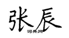 丁谦张辰楷书个性签名怎么写