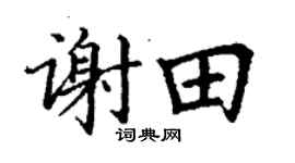 丁谦谢田楷书个性签名怎么写