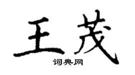 丁谦王茂楷书个性签名怎么写