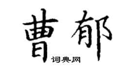 丁谦曹郁楷书个性签名怎么写