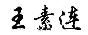 胡问遂王素连行书个性签名怎么写