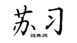 丁谦苏习楷书个性签名怎么写