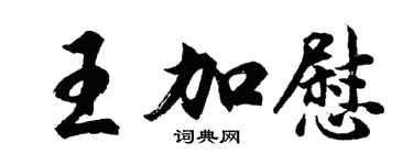 胡问遂王加慰行书个性签名怎么写