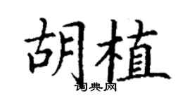 丁谦胡植楷书个性签名怎么写