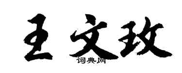 胡问遂王文玫行书个性签名怎么写