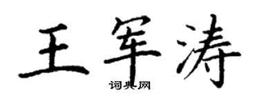 丁谦王军涛楷书个性签名怎么写