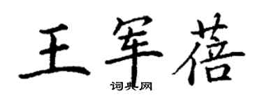 丁谦王军蓓楷书个性签名怎么写