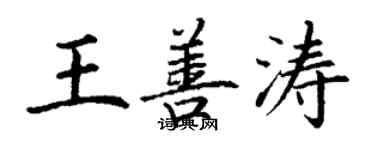 丁谦王善涛楷书个性签名怎么写