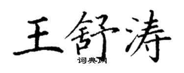 丁谦王舒涛楷书个性签名怎么写