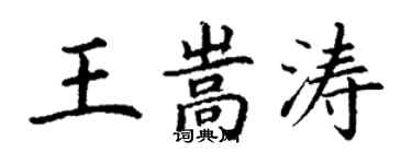 丁谦王嵩涛楷书个性签名怎么写