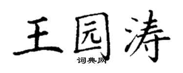 丁谦王园涛楷书个性签名怎么写