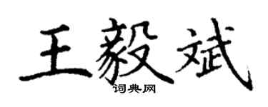 丁谦王毅斌楷书个性签名怎么写