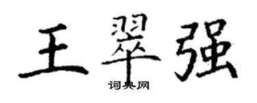 丁谦王翠强楷书个性签名怎么写