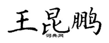 丁谦王昆鹏楷书个性签名怎么写
