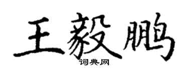 丁谦王毅鹏楷书个性签名怎么写