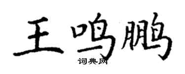 丁谦王鸣鹏楷书个性签名怎么写