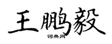 丁谦王鹏毅楷书个性签名怎么写