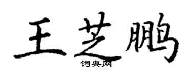 丁谦王芝鹏楷书个性签名怎么写
