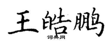 丁谦王皓鹏楷书个性签名怎么写