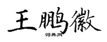 丁谦王鹏徽楷书个性签名怎么写