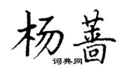 丁谦杨蔷楷书个性签名怎么写