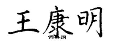 丁谦王康明楷书个性签名怎么写
